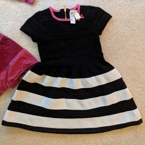STRAWBERRY FAIRE black and white Girls Dress
